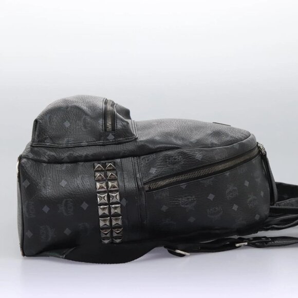 MCM Vicetos Logogram Backpack PVC Black Auth - Picture 6 of 15